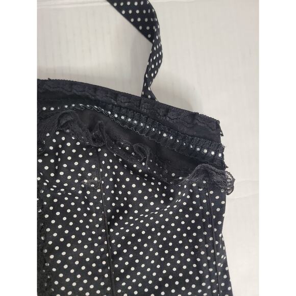 Tripp NYC Black Polka Dots Lace-Up Corset Top Size 1 1X Dark Romantic Whimsigoth - Picture 6 of 14
